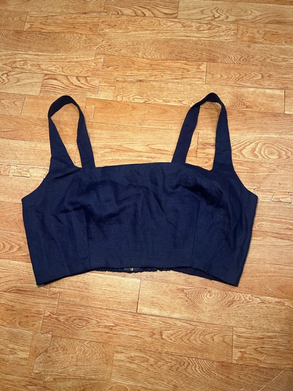 Reformation Navy Blue Cropped Tank Top Size 8 | Minimalist Chic Bralette Style - Picture 2 of 5